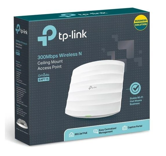 TP-LINK OMADA EAP115 1 PORT 10/100 2.4GHZ 300MBPS 2X4DBI ANTEN TAVAN TİPİ ACCESS POINT ürün görseli 1