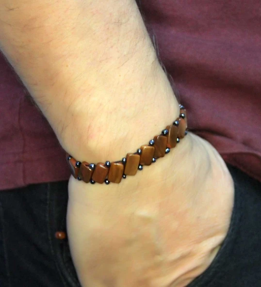 Doğal Kuka Ağacı Erkek Asansörlü Ayarlanabilir Bileklik eub117 - Resim 3