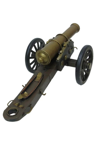 Vintage Amerikan İç Savaş Topu Nostaljik Metal Top Arabası 31cm - Resim 10