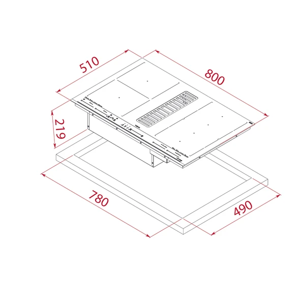 TEKA MASTERSENSE AİR AFF 87601 MST ENTEGRE DAVLUMBAZLI 80 CM. SİYAH ANKASTRE İNDÜKSİYONLU OCAK - Resim 2