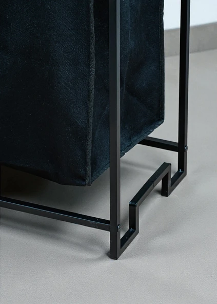 DEKORATİF KİRLİ SEPETLİ BANYO DOLABI 2 RAFLI 2 BÖLMELİ ÇAMAŞIR SEPETİ BANYO DÜZENLEYİCİ ORGANİZER - Resim 8