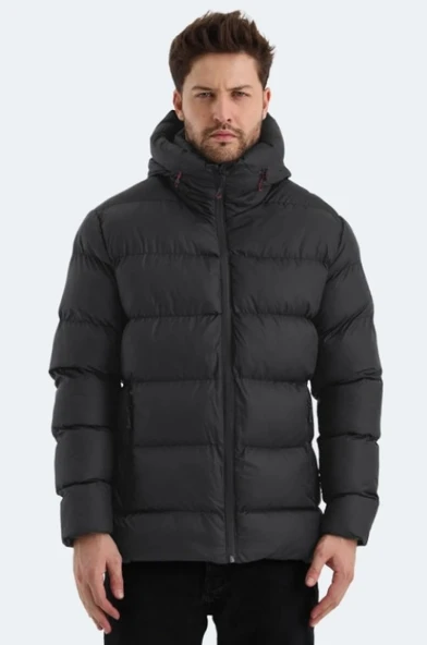 Slazenger Hank Erkek Kapüşonlu Şişme Siyah Mont ürün görseli