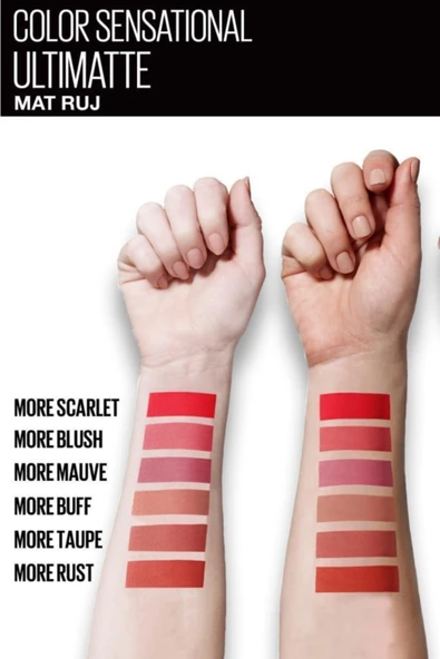 Maybelline New York Color Sensational Ultimatte Mat Ruj- 299 More Scarlet Kırmızı - Resim 6