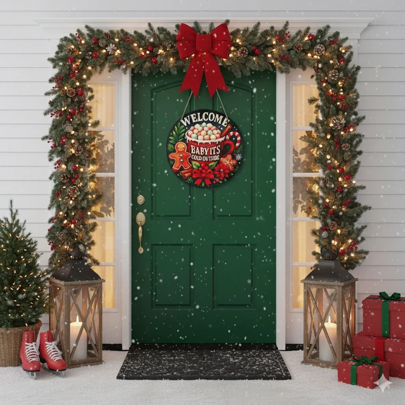 Welcome Kapı ve Duvar Süsü It's Cold Outside - Resim 2