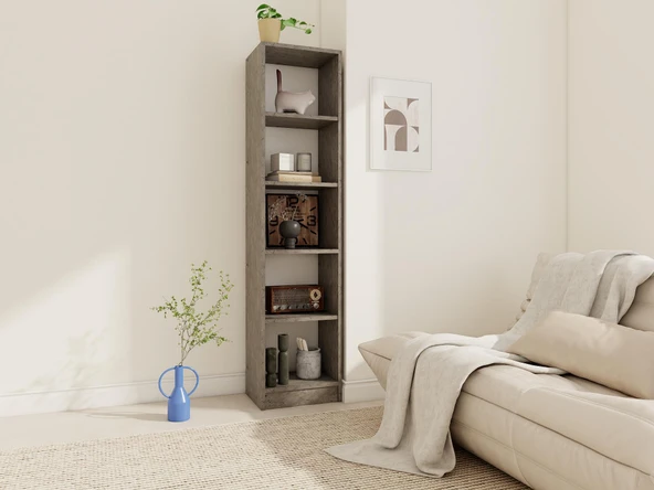 5 Bölmeli Kitaplık Hanoibeyaz - Resim 2