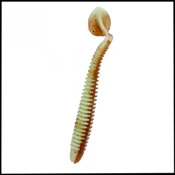 Uyguna-Yakala 4,2g 105mm-  Silikon Kurt Yem  -Turna/Levrek Silikonu - Yeşil/Kahve  Karides Kokulu -YEM.770 ürün görseli