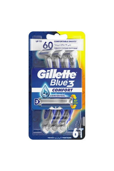 Gillette Blue 3 Comfort Tıraş Bıçağı 6'lı ürün görseli 1