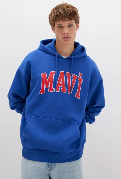 Mavi 067149 Logo Baskılı Erkek Kapüşonlu Sweatshirt - Resim 5