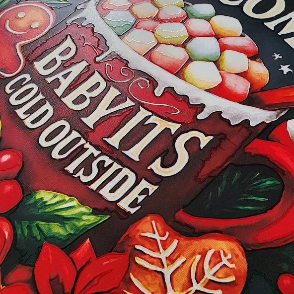 Welcome Kapı ve Duvar Süsü It's Cold Outside - Resim 5