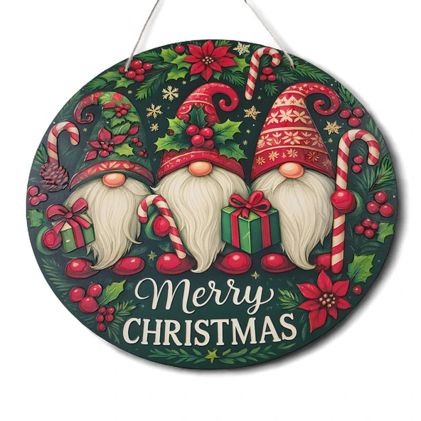 Yılbaşı Cüceleri Kapı ve Duvar Süsü Merry Christmas 1 - Resim 7