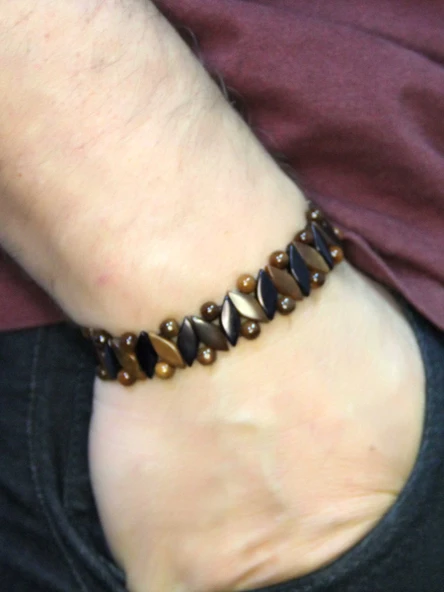 Doğal Kuka Ağacı Erkek Asansörlü Ayarlanabilir Bileklik eub113 - Resim 3