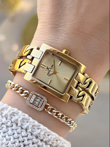 Daniel Klein Zincirli Kordon 3 Atm Suya Dayanıklı 2 Yıl Garantili Kadın Kol Saati+Bileklik S10052.3 ürün görseli