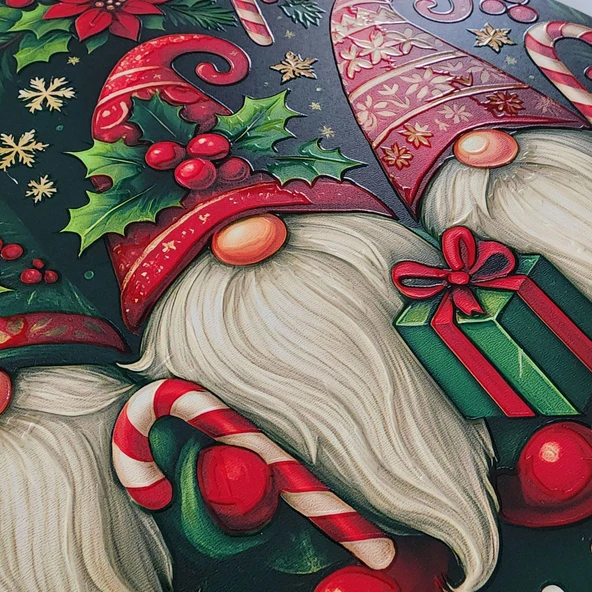 Yılbaşı Cüceleri Kapı ve Duvar Süsü Merry Christmas 1 - Resim 3