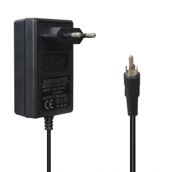Powermaster Pm-4735 16 Volt - 2 Amper Tos Fişli Rca Uçlu Priz Tipi Santral Adaptörü ürün görseli