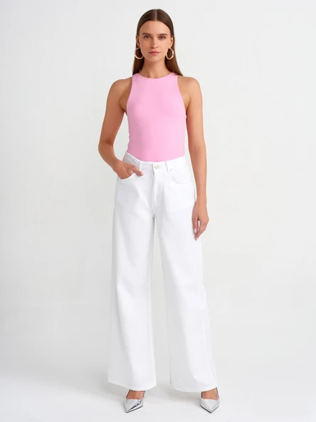 71480 DİLVİN DÖKÜMLÜ KUMAŞ GENİŞ PANTOLON ürün görseli