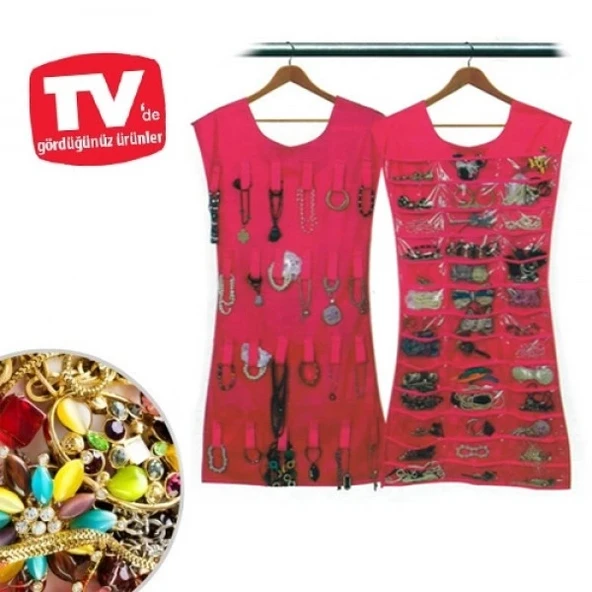 Çift Traflı Elbise Şeklinde Takı Organizeri 00692 - Resim 5