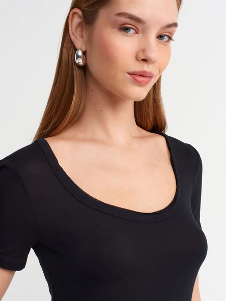 30903 DİLVİN KISA KOLLU T-SHIRT - Resim 5