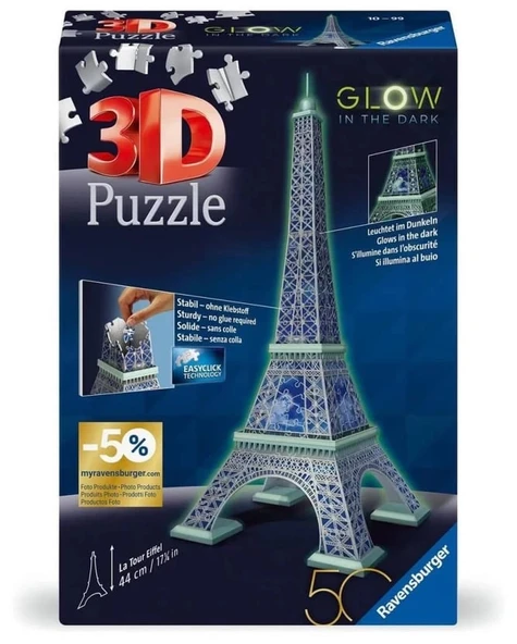 Ravensburger Karanlıkta Parlayan 3D Puzzle Eyfel - Resim 4