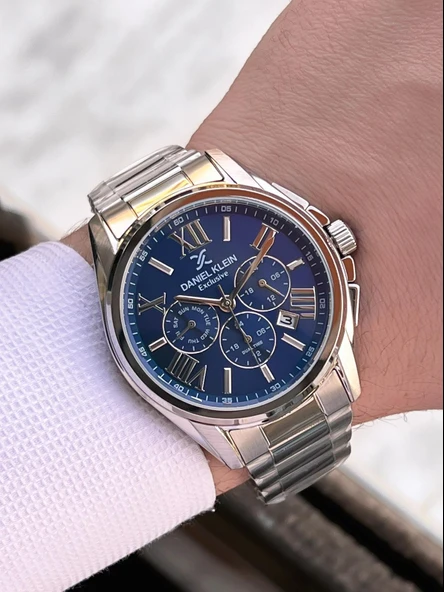 Daniel Klein Erkek Kol Saati 30 Metre Suya Dayanıklı Çelik Kordon + VS.BLKT.0666 - Resim 3