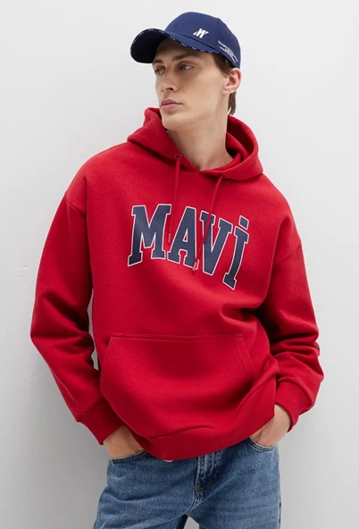 Mavi 067149 Logo Baskılı Erkek Kapüşonlu Sweatshirt - Resim 2