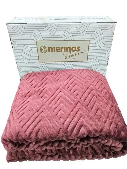 MERİNOS ELEGANCE EMBOSS TEK KİŞİLİK BATTANİYE TAWNY PORT ürün görseli