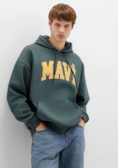 Mavi 067149 Logo Baskılı Erkek Kapüşonlu Sweatshirt - Resim 6
