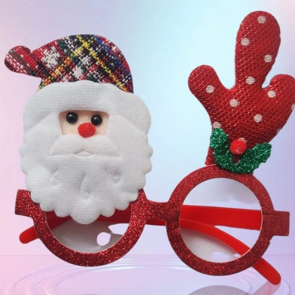 Yılbaşı Partisi Noel Baba Şapkalı Gözlük 1 Adet ürün görseli