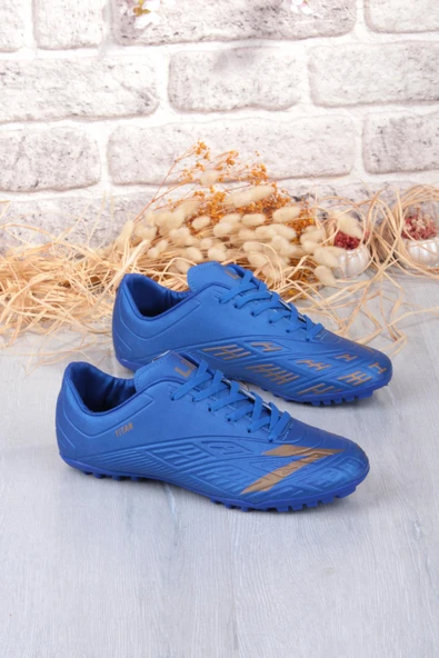 Lig Titan Saks Mavi Orjinal Ürün Çim Saha Halı Saha Erkek Futbol Ayakkabı - Resim 4