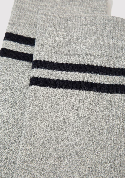 Mavi Şerit Baskılı Unisex Çorap - Resim 3