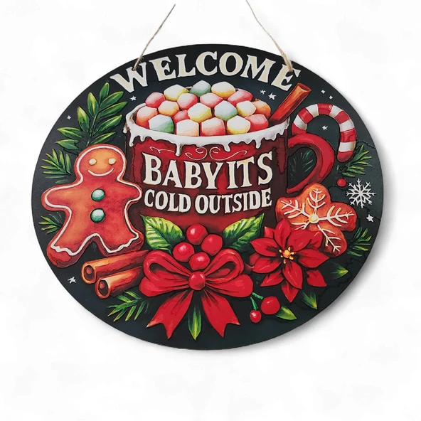 Welcome Kapı ve Duvar Süsü It's Cold Outside - Resim 6
