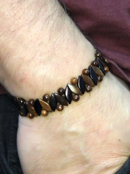 Doğal Kuka Ağacı Erkek Asansörlü Ayarlanabilir Bileklik eub113 - Resim 2