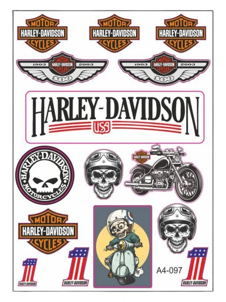 HARLEY DAVİDSON MOTOSİKLET STİCKER SETİ ürün görseli