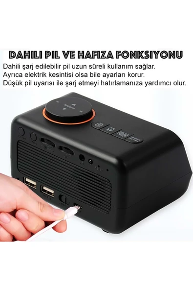 Plentiful Dekoratif LED Dijital Saat FM Radyo 2 Alarm Sıcaklık ve Nem Göstergeli Şarjlı Pilli Saat - Resim 6