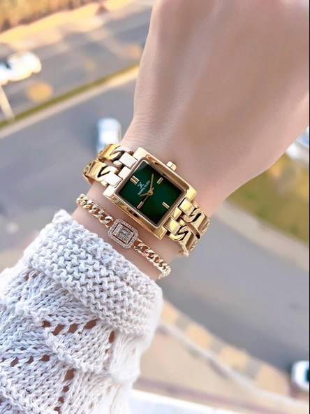 Daniel Klein Zincirli Kordon 3 Atm Suya Dayanıklı 2 Yıl Garantili Kadın Kol Saati+Bileklik S10052.4 - Resim 2