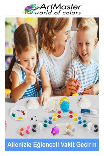 Deniz Kabuğu Boyama Seti 1 Paket Deniz Kabuk Midye Boyama Sanatsal Hobi Boyama Akrilik Boya Fırça - Resim 2