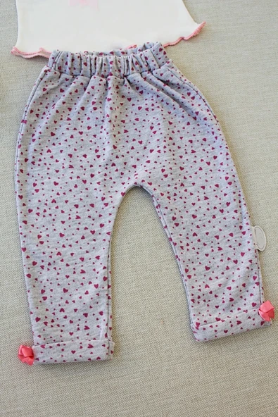 LitaeTrend 3-6 6-9 9-12 Ay Full Star Nakışlı Şapkalı Uzun Kollu Sweat 3lü Erkek Bebek Takımı Ekru - Resim 3