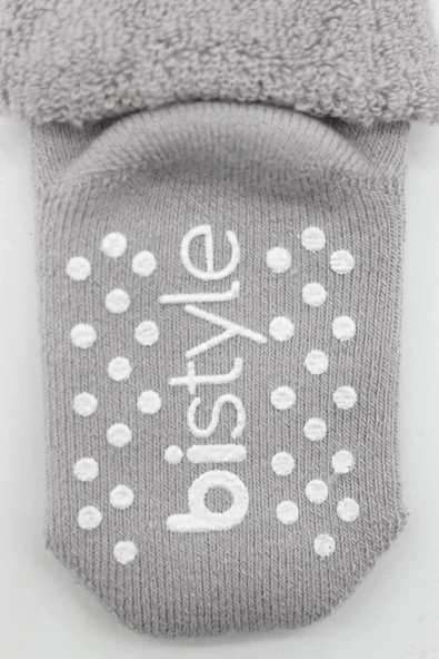 LitaeTrend Çemberli Kaymaz Havlu Soket Çorap 2'li  İndigo Gri - Resim 5