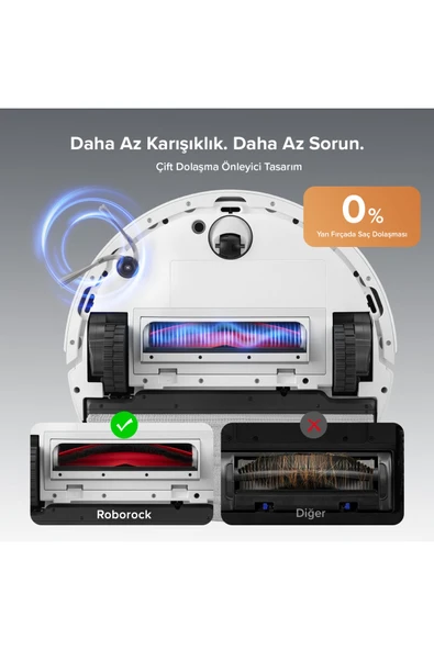 S8 Pro Plus Akıllı Beyaz Robot Süpürge 10.00 HyperForce Emiş Gücü - Resim 5