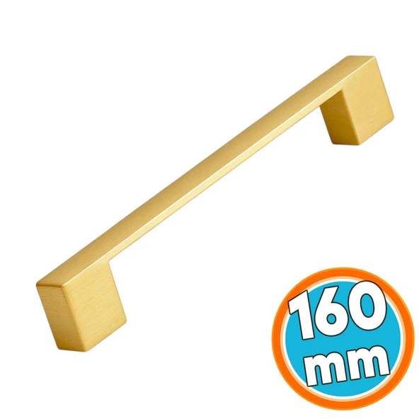 Mobilya Çekmece Mutfak Dolabı Dolap Kapak Kulpları Kulb 160 mm Metal Mat Altın Gold Kulp ürün görseli