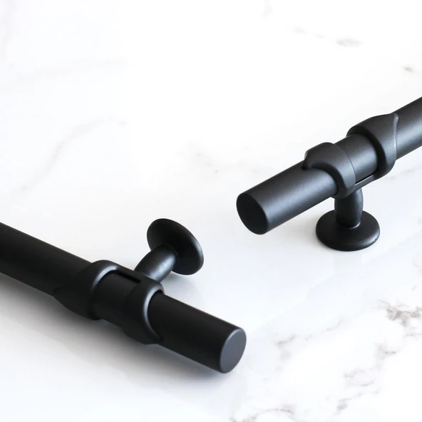 Mobilya Çekmece Mutfak Dolabı Dolap Kulpları Kulbu Kulpu Siyah Metal Kulp 96 mm-9.6 cm - Resim 2