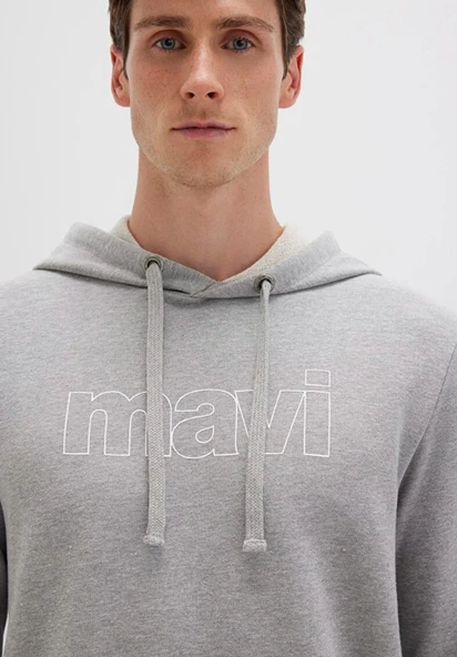 Mavi 065606-28387 Logo Baskılı Kapüşonlu Erkek Sweatshirt - Resim 6