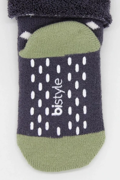 LitaeTrend Puanlı Kaymaz Havlu Soket Çorap 2'li  Antrasit - Resim 5