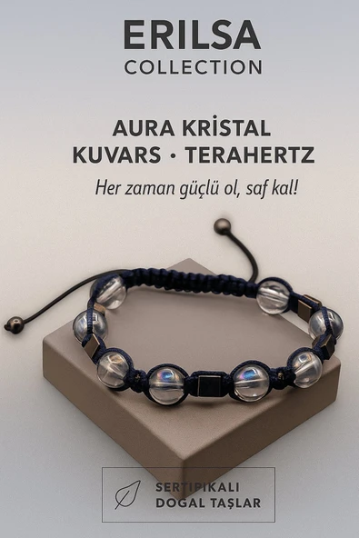 Sertifikalı Aura Kristal Kuvars Terahertz Taşı Bileklik – Her Zaman Güçlü Ol, Saf Kal ürün görseli