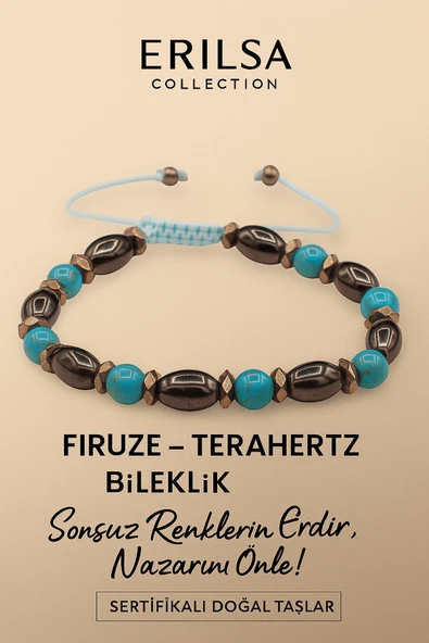 Sertifikalı Firuze Terahertz Taşı Bileklik – Sonsuz Enerjini Hisset, Nazarını Koruma Altına Al ürün görseli