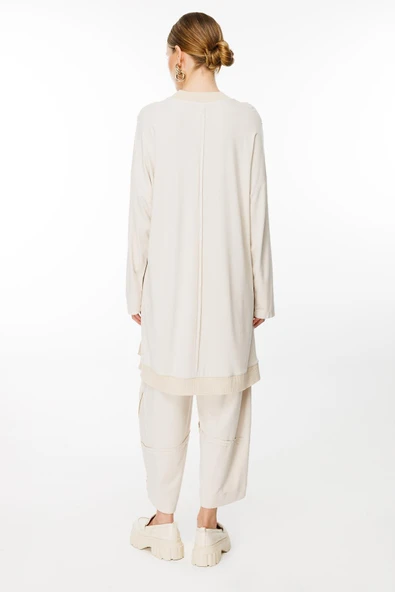 4554 GHİSA RİBANA DETAYLI TUNİK PANTOLON TAKIM - Resim 9