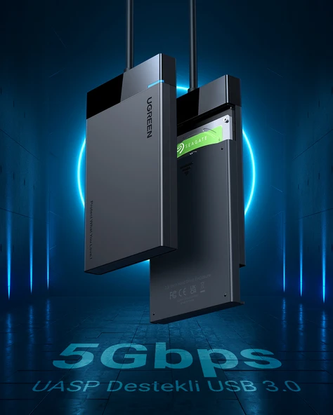 UGREEN USB 3.0 2.5 İnç Harici HDD/SSD Disk Kutusu, 30847 - Resim 2