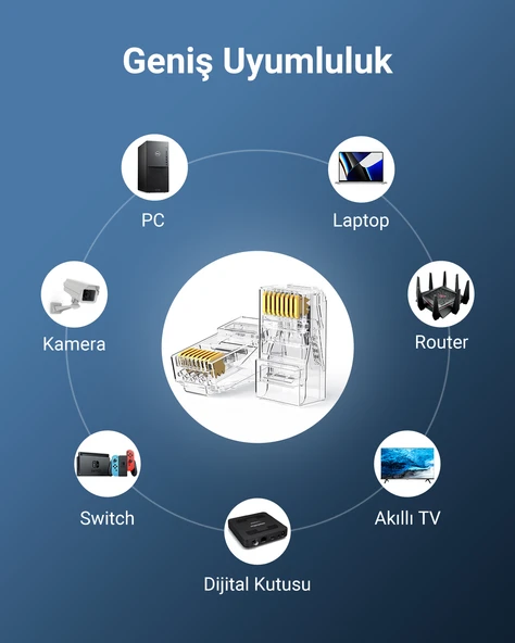 UGREEN Cat6 RJ45 Konnektör 10'lu Paket, 50961 - Resim 7