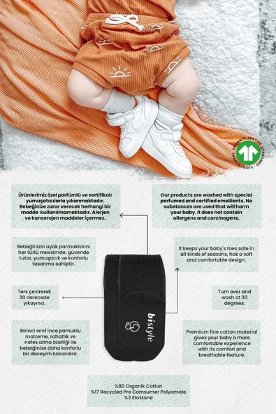 LitaeTrend Kaymaz Penye Soket Çorap 3'lü  Siyah Ekru Gri - Resim 6