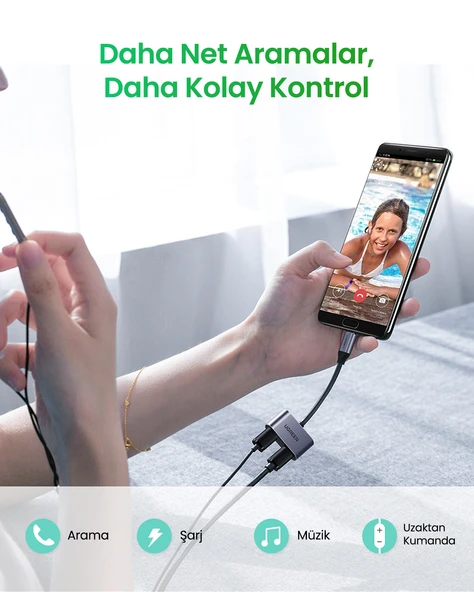 UGREEN USB-C to 2xUSB-C Kulaklık ve Şarj Adaptörü, 60165 - Resim 5