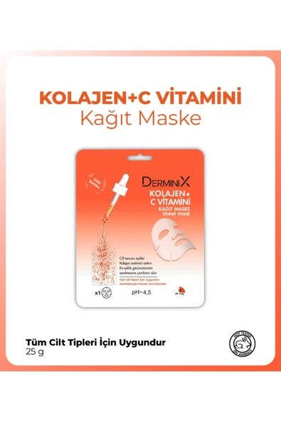 Derminix Kolajen C Vitamini Kağıt Maske ürün görseli